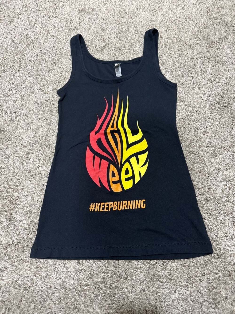 Orangetheory Hell Week Keep Burning Tank Top XS Workout Gym Graphic